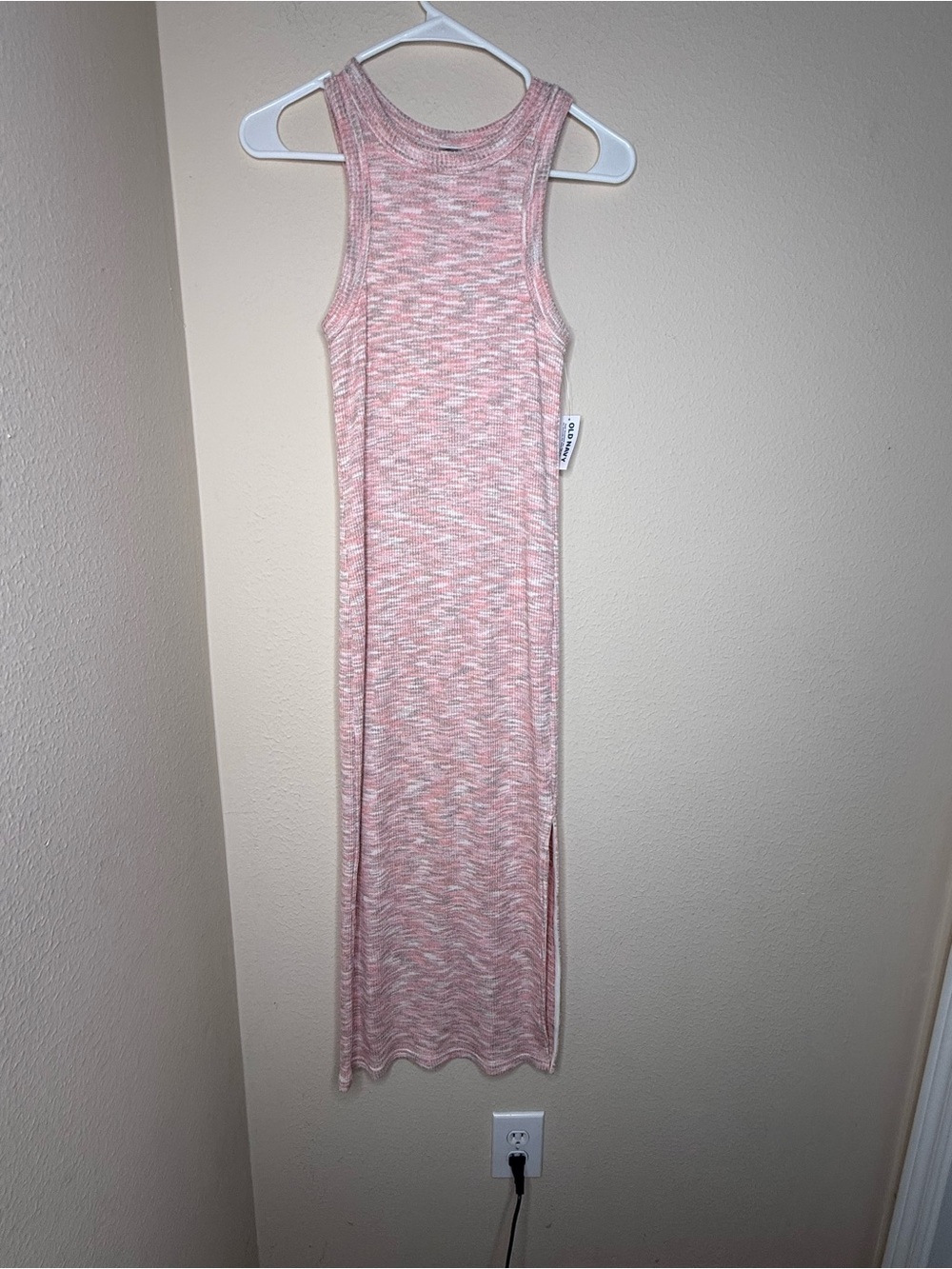 Old Navy Sleeveless Pink Marled Midi Dress - Picture 3 of 7